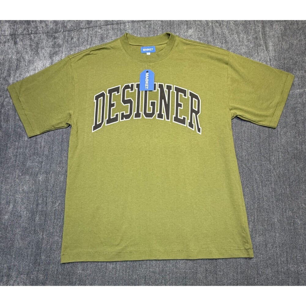 NWT Market Short Sleeve "Designer" T-Shirt Men's Large Olive Green Crew Neck